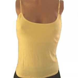 Yellow Tank Top Shelf Bra M Adj straps never worn